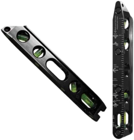 Rack-A-Tiers Jet Level – Magnetic Pocket Level Tool with 4 Precision Vials (0°, 30°, 45°, 90°), CNC-Milled Aluminum, Water & Shock Resistant (45404)
