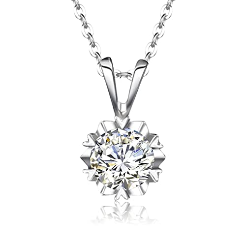 Collier moissanite pour femmes argent 925, pendentif flocon de neige pour bijoux de mariage