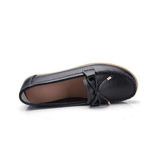 Image of Momuk Women's Penny Loafers Leather Driving Moccasins Slip On Boat Shoes Fashion Comfort Flats