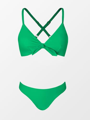 Image of CUPSHE Women's Two Piece Bikini Set Floral Print Knot Bunny Tie | Bunny Tie,Adjustable Straps,Soft Removable Cups,Flattering Bathing Suit For Vacation And Beach