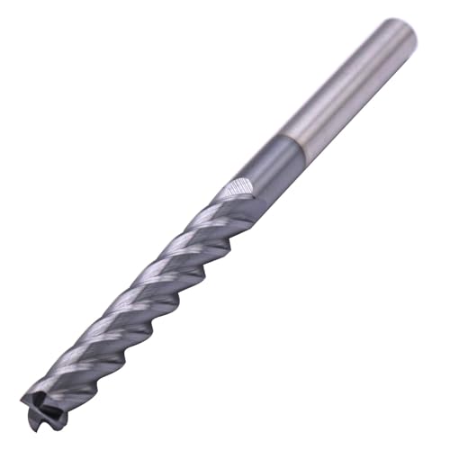 Image of 3 /8 inch 4 Flute Solid Carbide Extra Long Square End Mill, 6 inch OAL, AlTiN Coated | 35 Helix, 3 /8 inch Cutting Dia, 3 /8 inch Shank Dia, 3 inch LOC, for Milling Alloy Steel, Carbon Steel, Cast Iron, Copper