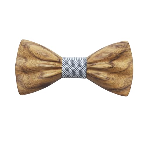 Cyriacus Nœud papillon en bois pour hommes, nœud papillon en bois, pour mariage, représentations, bal de fin d'études, cadeau, 12.5*5.3CM