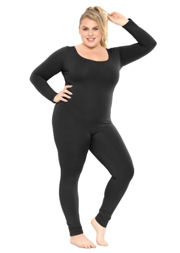 Image of STRETCH IS COMFORT Womens Plus Size Tank Unitard Athletic Rompers For Women