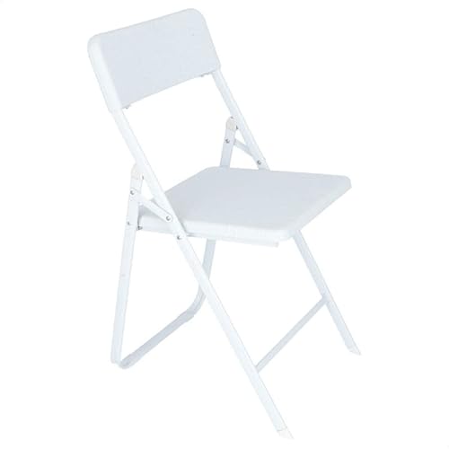 Delta Chaise pliante blanche Structure en métal, assise et dossier en polyéthylène haute densité (HDPE) avec finition effet rotin (L:42,5 x F : 52 x H : 81 cm) Cover