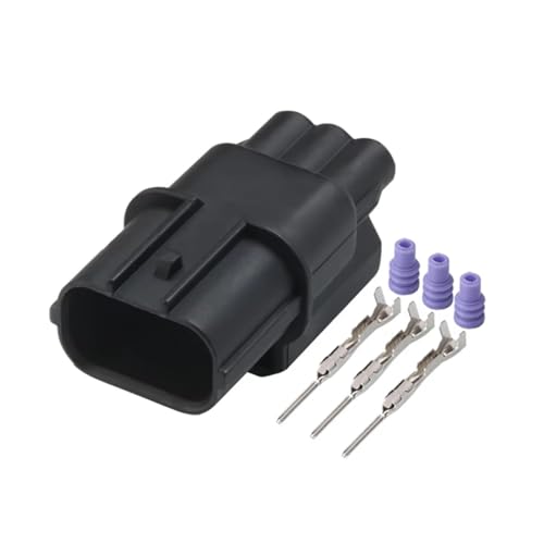 Compatible con Civic y CR-V 6188-4739 6189-0887 Conector de automóvil Impermeable de 3 Pines Enchufe de Bobina de Encendido automático Toma de luz 1 Macho Hembra (1 Macho)