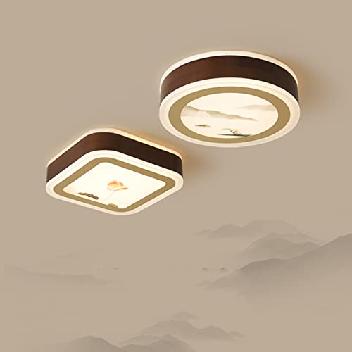 Plafonnier fleur de pivoine MESKEL style chinois rond B