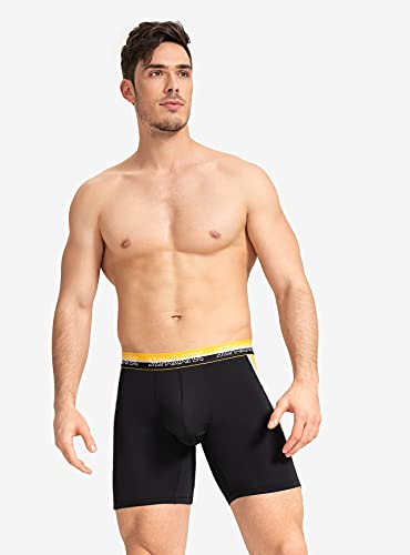 Separatec Men's Athletic Cool Mesh Fast Dry Long Leg Boxer Briefs Dual Pouch Underwear 2 Pack2