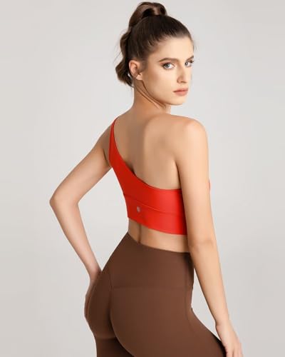 Image of Queenie Ke Womens One Shoulder Sports Bra Left Side Strap Yoga Bras Gym Training Workout Crop Tops