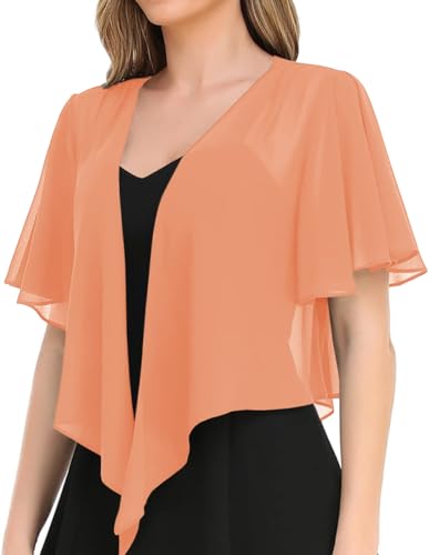 Image of Women's Solid Puff Sleeve Kimono Short Cardigan Loose Cover Up Casual Blouse Top Chiffon