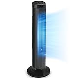 Pelonis Turmventilator, Ventilator mit 3 Geschwindigkeiten, 29 Zoll Ventilator Leise Standventilator mit 2H Timer & 60° Oszillation, 2-in-1 Säulenventilator Lautstärke Max 52dB