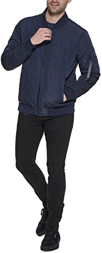 Calvin Klein Mens Lightweight Quilted Bomber Jacket (True Navy, Medium)4