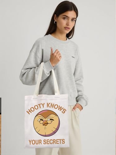 Bolso tote inspirado en la película Hooty, con diseño de búho para fans de Hooty, regalo para amantes de personajes animados (HootyKnowsToteS) miniatura 3