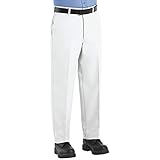 Red Kap Men\'s Wrinkle-Free Work Pants, White, 42W x 34L