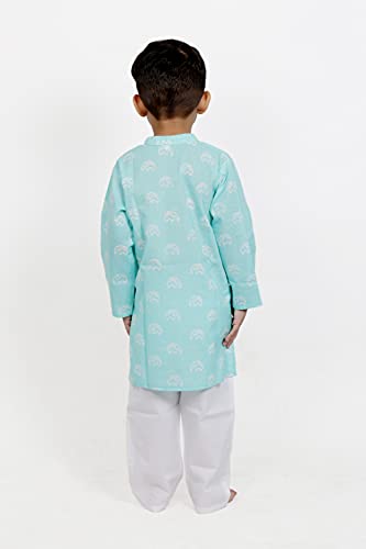 Image of Baby Boys Ethnic Wear | Handloom Cotton Kurta Pajama Set for Festivals | Comfortable & Stylish Traditional Kids Kurta Pyjama Set