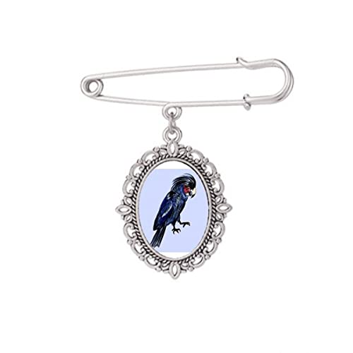 Broche perroquet bleu foncé pour robe de soirée et grand châle