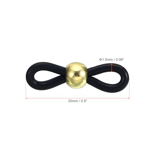 Image of PATIKIL Eyeglass Chain Connector Retainer, 20 Pack Adjustable Anti Slip Silicone Rubber Strap Holder Chain End Loop Bead Style for Women Men Sunglasses, Gold