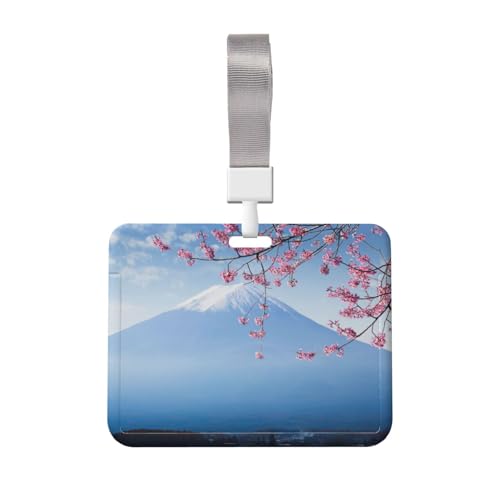 名札ケース 富士山 風景 空 屋外 IDカードホルダー IDカードケース 吊り下げ名札 ネームホルダー パスケース 名刺ホルダー バッジホルダー 定期入れ 名刺入れ 社員証ケース 学生証 旅行用品 スキミング防止 男女兼用 贈り物