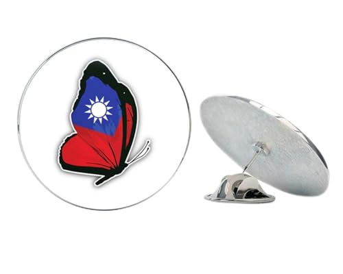Taiwan Butterfly Flag Round Metal 0.75