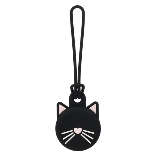 Image of kate spade new york AirTag Holder with Flexible Lanyard - Black Cat