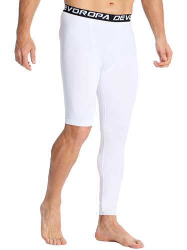 DEVOROPA Mens One Leg Compression Pants Quick Dry