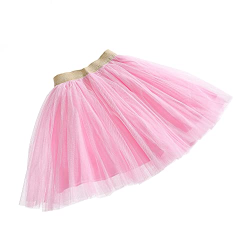 Toddler Baby Girl's Tutu A Line Knee Length Tulle Layered Party Skirt For Little Big Girls 1T-16T Pink #TOP1