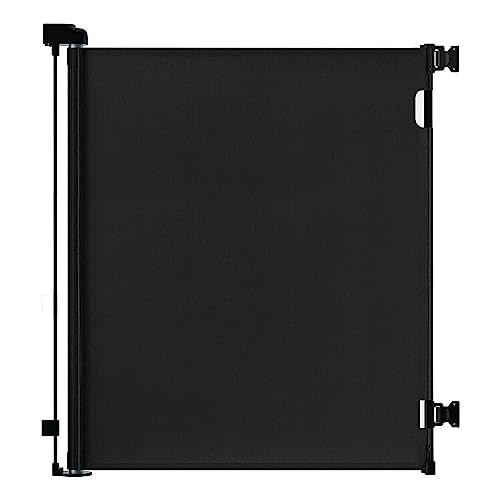 Image of dearlomum Retractable Baby Gate,Mesh Baby Gate or Mesh Dog Gate,41" Tall,Extends up to 79" Wide,Child Safety Gate for Doorways, Stairs, Hallways, Indoor/Outdoor（Black,41"x79")