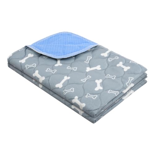 Aomig Waschbare Welpen-Trainingspads 2Pcs Haustier-Urinunterlage Welpenunterlagen Wiederverwendbare Hundetrainingspads Hunde Katzen Meerschweinchen Welpen Altere Inkontinente Hunde (Grau Bone,40*60cm)