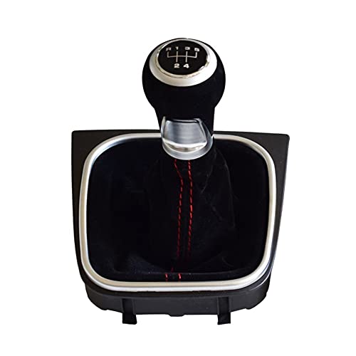 Perilla de Palanca de Palanca de Cambios para V& W para Golf 5 6 para MK5 para MK6 para R32 para GTI 04-09 5 Marchas Bota Cuero 6 Velocidades...