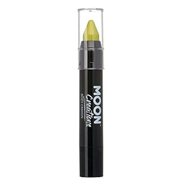 Moon Creations Face Paint Stick Body Crayons | Lime Green | 3.2g | Sweat Proof & Water-Resistant Face Paint | Cruelty Free, Made in UK | For Kids, Adults, Fancy Dress, Festivals, Halloween