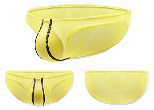 Newsywell Men's Ice Silk Bikini Briefs Low Rise Soft Breathable Underwear