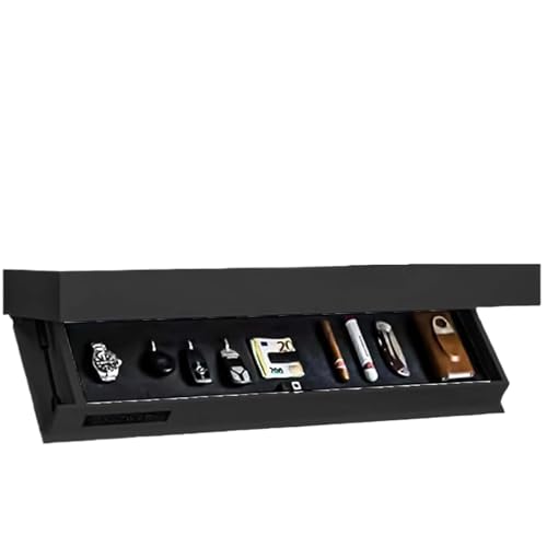 Genérico Compartimentos Secretos Compartimento Secreto, Estante Flotante con Oculto, solución de Almacenamiento(Black,1PCS)