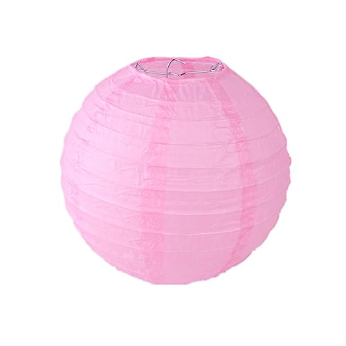 Surwin 4",6",8",10",12",16" Paper Lanterns, 10pcs Chinese Lanterns Biodegradable Paper Lampshades, Colourful Paper Lanterns for Weddings Baby Shower Celebrations Garden Party Decor (8",pink)