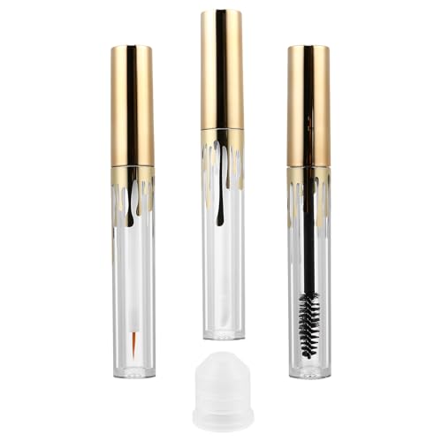 IMIKEYA Set de 3 Tubos Plásticos Vacíos de 4 Ml para Rímel Brillo Labial y Delineador de Ojos Envases Cosméticos Transparentes Reutilizables y Portátiles para Uso Diario y Viajes