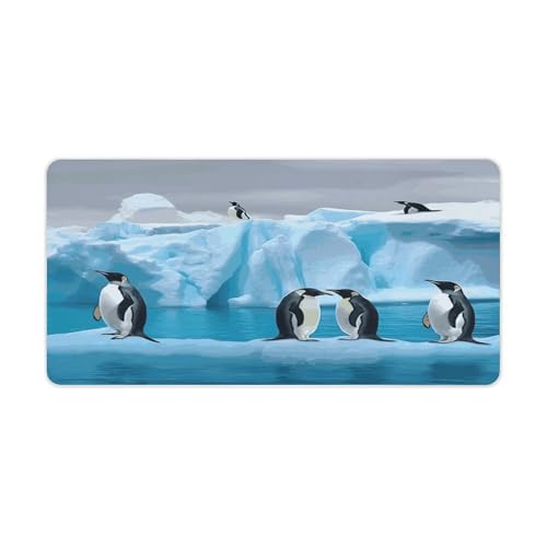 Penguins On The Iceberg Desk Pad Large Office Desk Mat
