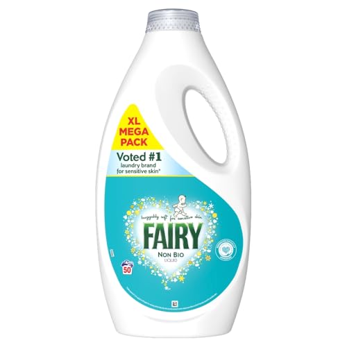 Fairy Non Bio Liquid Laundry Detergent, 50 Washes 1.65 l, Voted Number 1 For Sensitive Skin