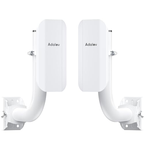 AdaLov CPE362 Outdoor Gigabit Wireless Bridge with Bracket Mounts, 5.8G 3KM Point-to-Point WiFi...