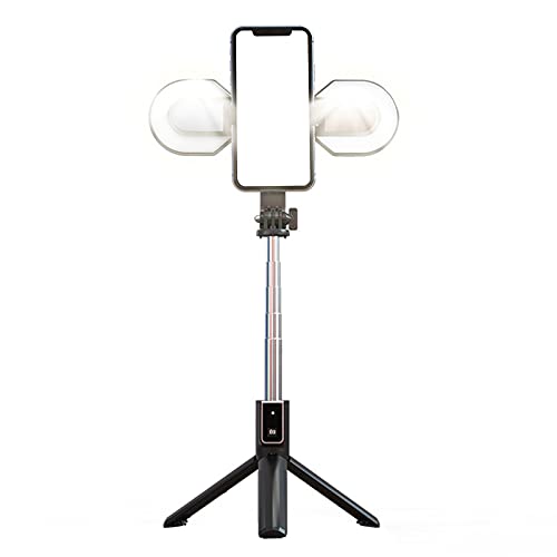 SOONHUA Selfie Stick Tripod Rotation with Fill Light Bluetooth Selfie Stick Tripod Extendable Portable with Remote Control Phone Bracket Selfie Supporting Stick (7. 5Ã¢â‚¬ËœÃ¢â‚¬- 44Ã¢â‚¬ËœÃ¢â‚¬)
