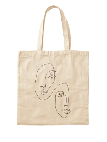 Sac fourre-tout à motifs de visages idéal pour les cours et la plage