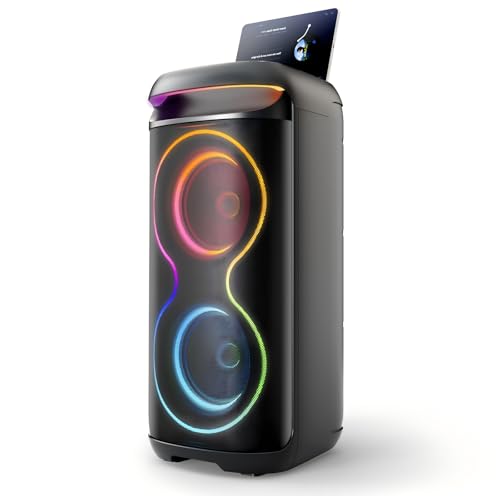 Image of JYX Karaoke Machine for Adults, 24 inch Big Portable Bluetooth Speaker for Adults with RGB Light PA System Treble & Bass 500W, Support TWS /USB /AUX /TF Card /REC, for Home Party Outdoors