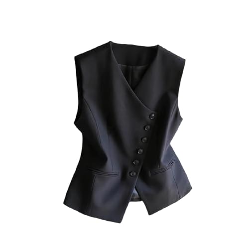 Chaleco blazer para mujer de sastrería elegante con cuello en V y botonadura clásica