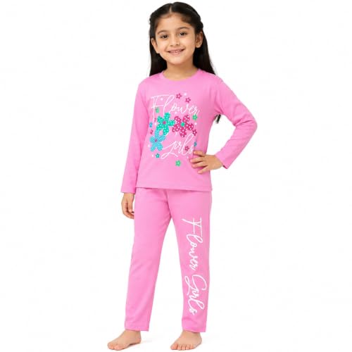 Image of NammaBaby Girl's Soft Cotton Night Suit (Printed T-Shirt & Pant Set /Girls Night Dress /Nightwear) Pack of 1