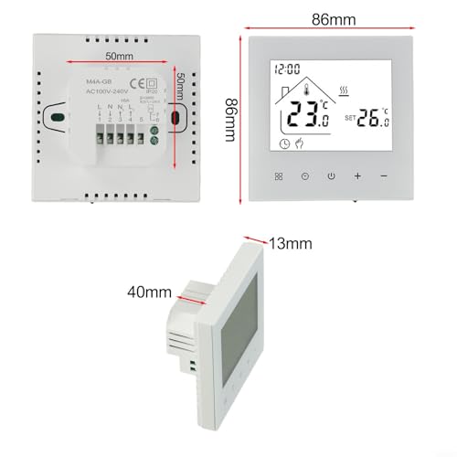 Panneau de commande de chauffage au sol électrique avec thermostat programmable - 3