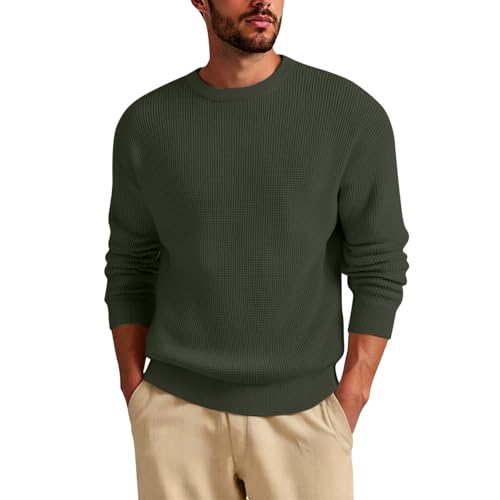 Knit Sweaters for Men Crewneck Long Sleeve Pullover Casual Loose Fit Thick Knitted Sweater Fall Winter Clothes 2025