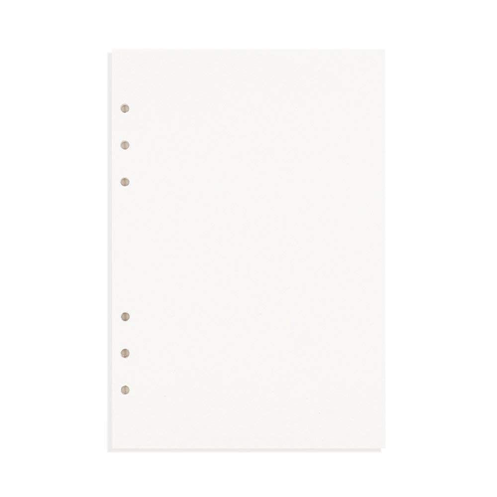 Quaderno A5 classico riutilizzabile tasca larga in pelle 6 fori raccoglitore ad anelli diario copertina rigida quaderno aziendale, bianco, 2 pezzi