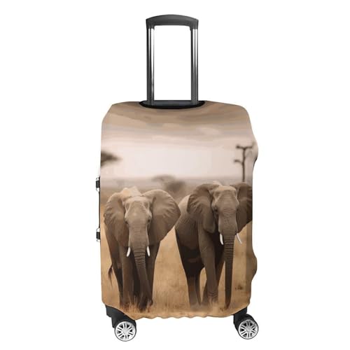 Wild Animals Elephants Printed Luggage Cover Protector, Fits 18-32 Inch Luggage4