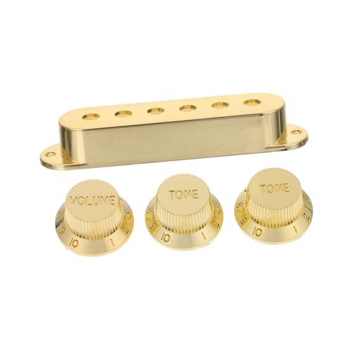 VICASKY 7個 ピックアップキャップ エレキギターピックアップチューナー スティック ラック ギターチューナーペダル ハンガー クリップオン の上 立つ 充電式 Golden プラスチック