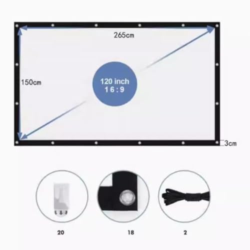 Pantalla para proyector plegable portátil 120 pulgadas 16:9 miniatura 7