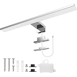 Lampara Arbotante Baño Aourow Lampara Espejo Baño 10W,40CM 820LM Aplique Luz Espejo Baño,Blanco frío 6500K Lámpara de Espejo Baño LED Resistente al Agua IP44 para baño y Armario con Espejo CLASE II