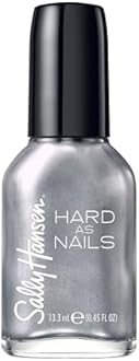 Sally Hansen Hard as Nails, Pumping Iron, Long Lasting, Chip Resistant, Opaque, Shimmery Silver Nail Polish