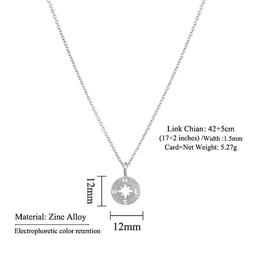 LANG XUAN Friendship Compass Necklace Good Luck Butterfly Pendant Chain Necklace with Message Card Gift Card for Women2
